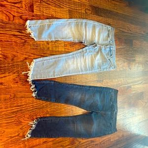 Articles of Society dark wash and light wash jeans.